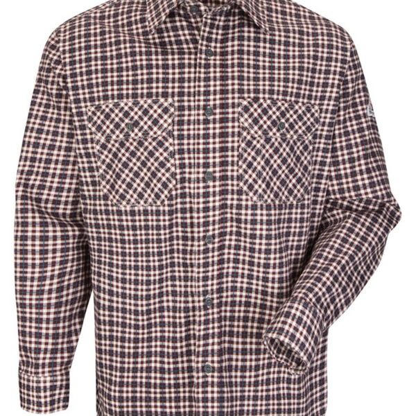 Plaid Long Sleeve Uniform Shirt - Long Sizes Thumbnail