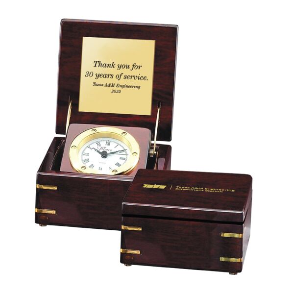 Rosewood Captain's Desk Clock Thumbnail